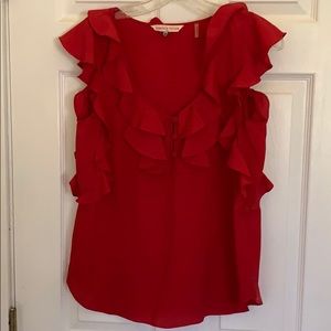 Rebecca Taylor Red Sleeveless Blouse